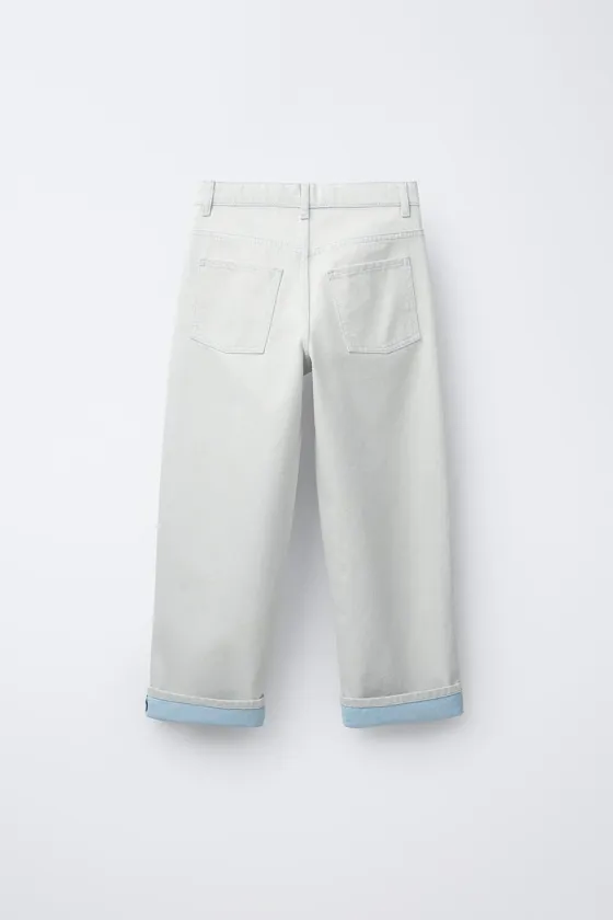 ДЖИНСЫ WIDE LEG С ОТВОРОТАМИ