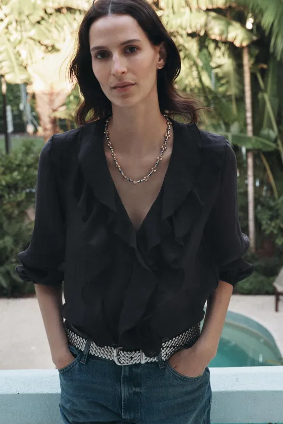 Рубашка из смесового лиоцелла zara woman collection