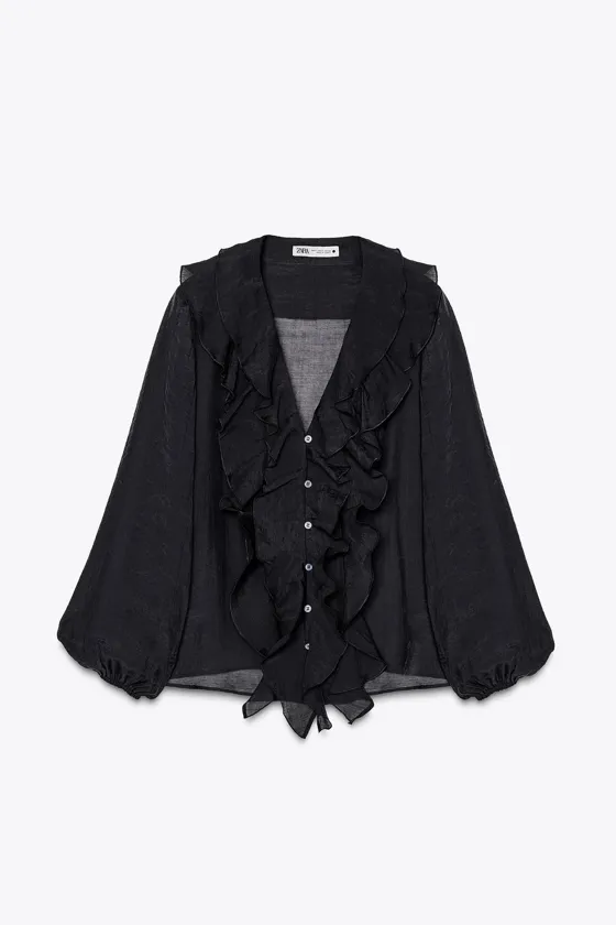 Рубашка из смесового лиоцелла zara woman collection
