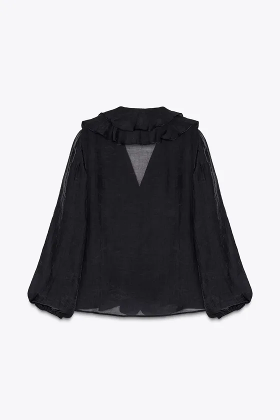 Рубашка из смесового лиоцелла zara woman collection