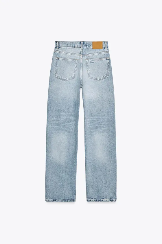 ДЖИНСЫ SLIM FIT С ВЫСОКОЙ ПОСАДКОЙ И РАЗРЕЗАМИ — ZW COLLECTION