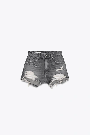 Джинсовые шорты TRF с высокой посадкой- Заказать в России