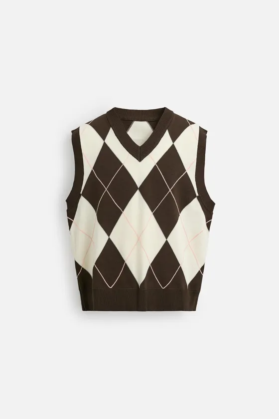 ЖИЛЕТ JACQUARD С РОМБАМИ