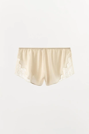 Шорты с контрастным идеталями и шнуровкой- Заказать в России