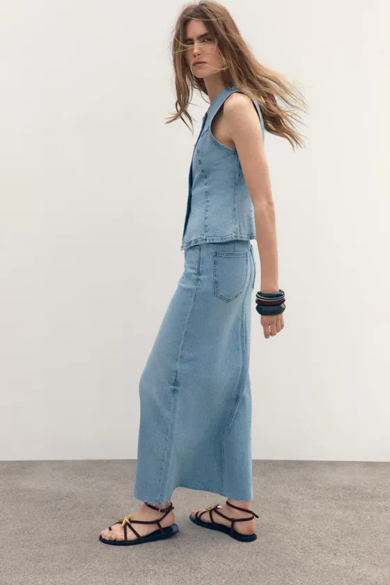 ДЖИНСОВАЯ ЮБКА МИДИ Z1975