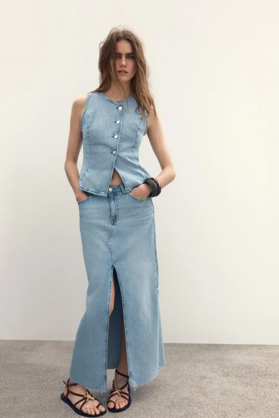 ДЖИНСОВАЯ ЮБКА МИДИ Z1975