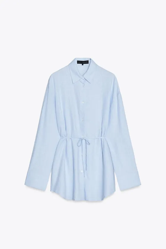 РУБАШКА ОВЕРСАЙЗ ИЗ СМЕСОВОГО ЛЬНА