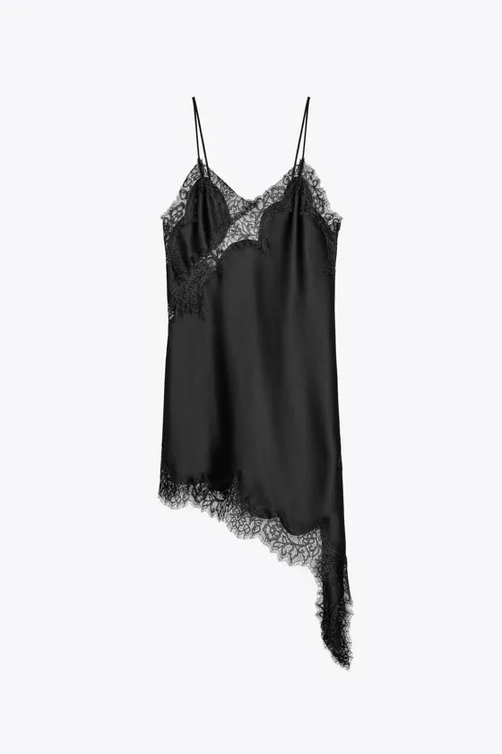 ПЛАТЬЕ АСИММЕТРИЧНОГО КРОЯ С КРУЖЕВОМ — ZW COLLECTION