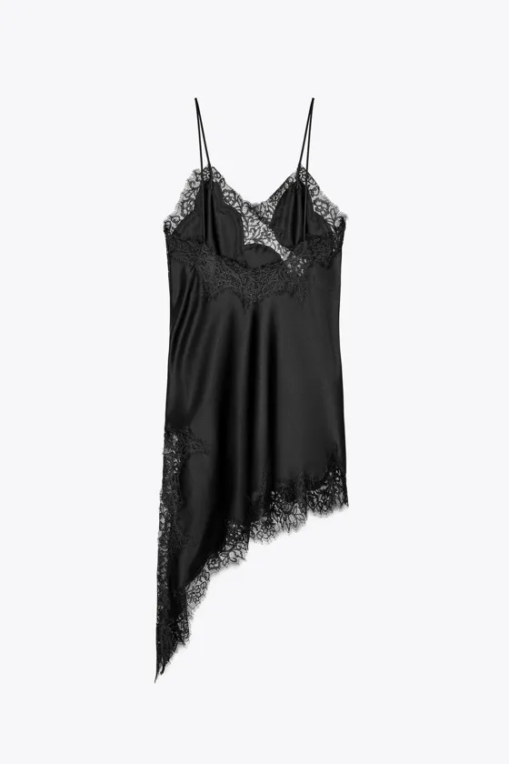 ПЛАТЬЕ АСИММЕТРИЧНОГО КРОЯ С КРУЖЕВОМ — ZW COLLECTION
