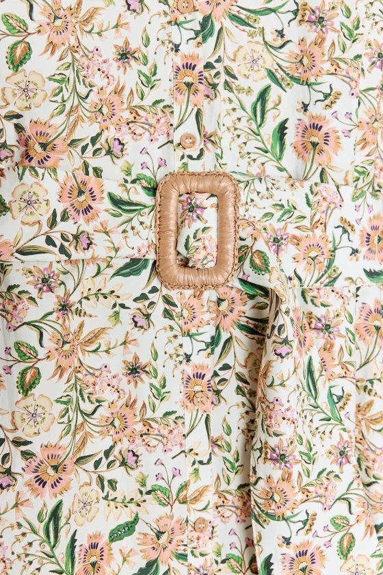 ПЛАТЬЕ МИДИ ИЗ ПОПЛИНА С ПРИНТОМ