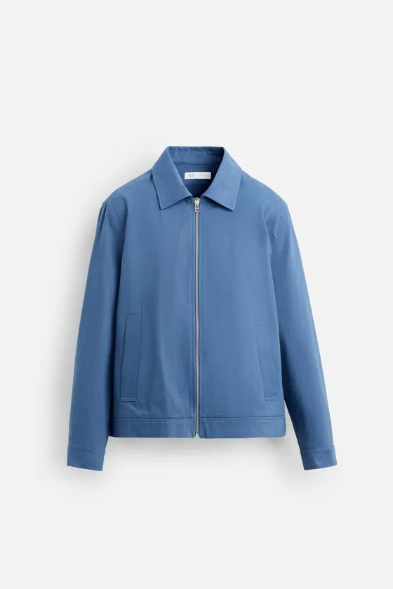 Zara Куртка стандартной посадки из хлопка - Цвет синий - blue