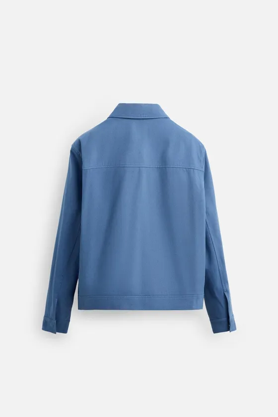 Zara Куртка стандартной посадки из хлопка - Цвет синий - blue