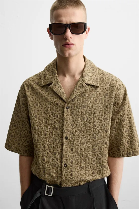 РУБАШКА JACQUARD С ГЕОМЕТРИЧЕСКИМ УЗОРОМ