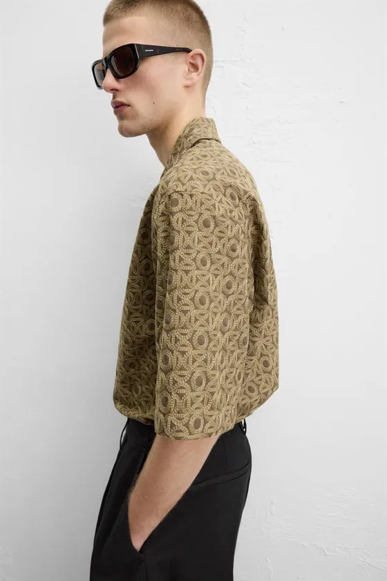 РУБАШКА JACQUARD С ГЕОМЕТРИЧЕСКИМ УЗОРОМ
