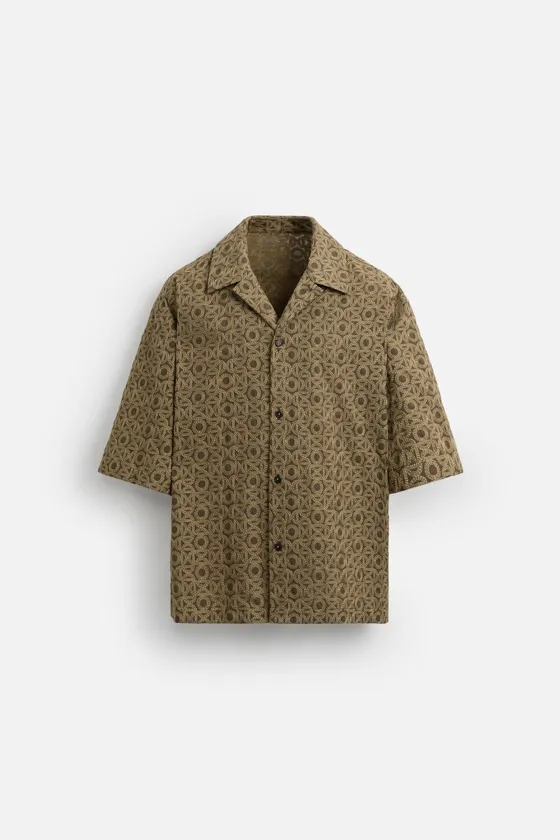 РУБАШКА JACQUARD С ГЕОМЕТРИЧЕСКИМ УЗОРОМ