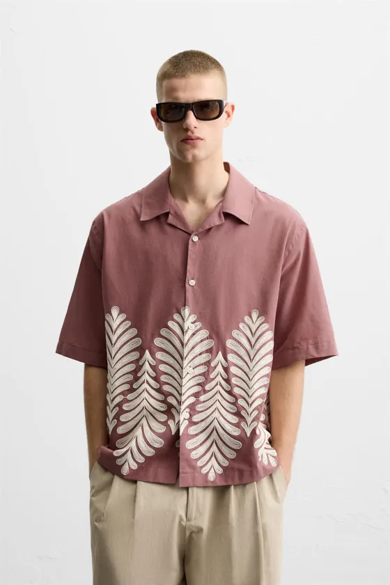 РУБАШКА RELAXED FIT С ВЫШИВКОЙ