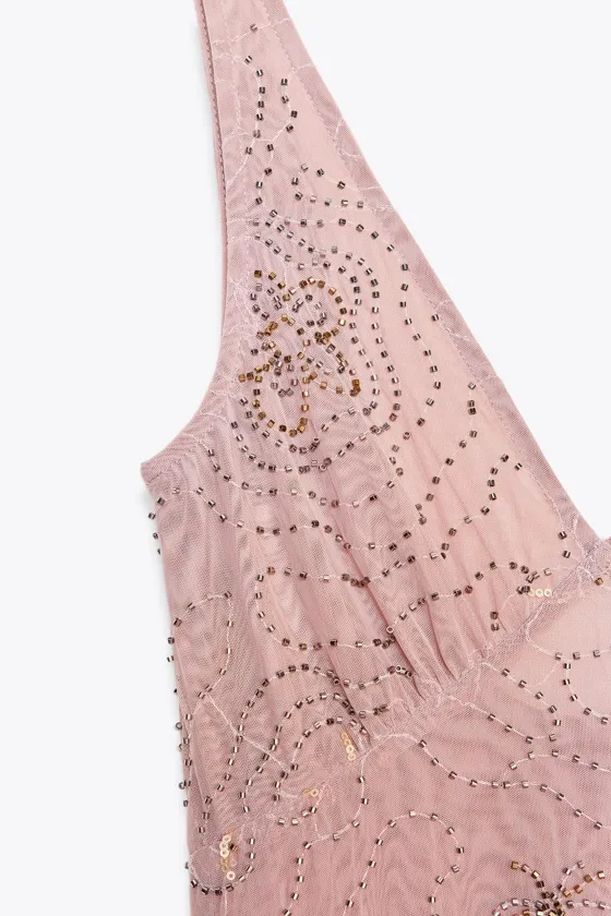 ПЛАТЬЕ МИДИ С БИСЕРОМ