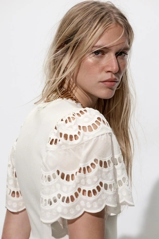 Топ без рукавов с вышивкой- Заказать в России