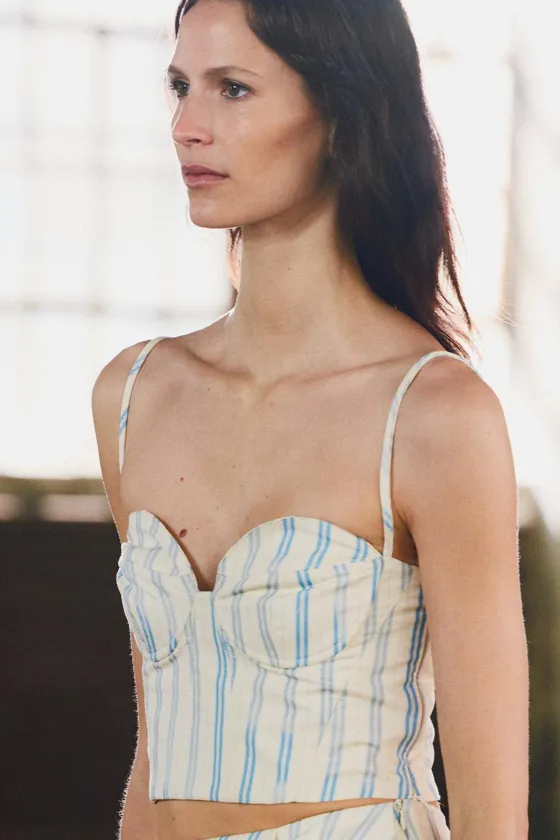 ТОП В КОРСЕТНОМ СТИЛЕ В ПОЛОСКУ — ZW COLLECTION