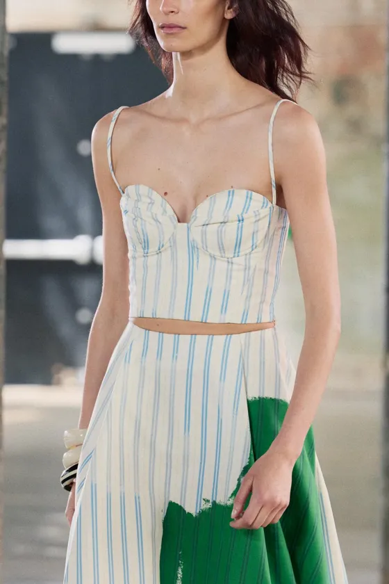 ТОП В КОРСЕТНОМ СТИЛЕ В ПОЛОСКУ — ZW COLLECTION