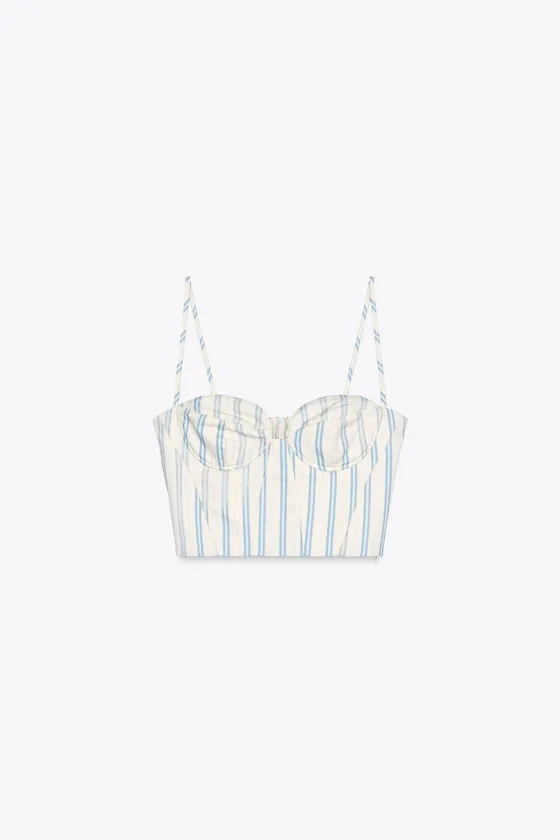 ТОП В КОРСЕТНОМ СТИЛЕ В ПОЛОСКУ — ZW COLLECTION