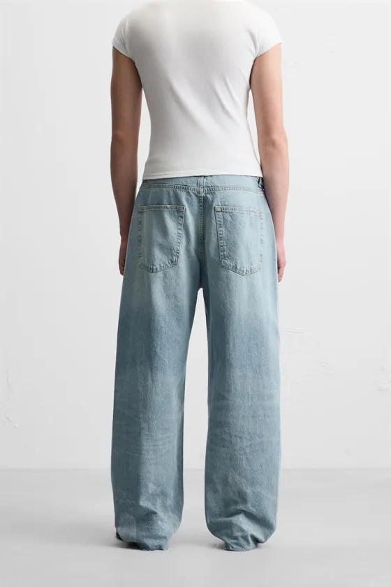 ДЖИНСЫ BAGGY FIT С ДЕКОРАТИВНОЙ СТРОЧКОЙ