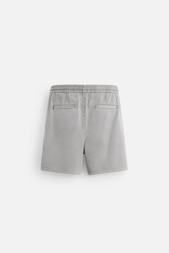 ШОРТЫ RELAXED FIT ИЗ ТКАНИ С ЭФФЕКТОМ ПОТЕРТОСТИ