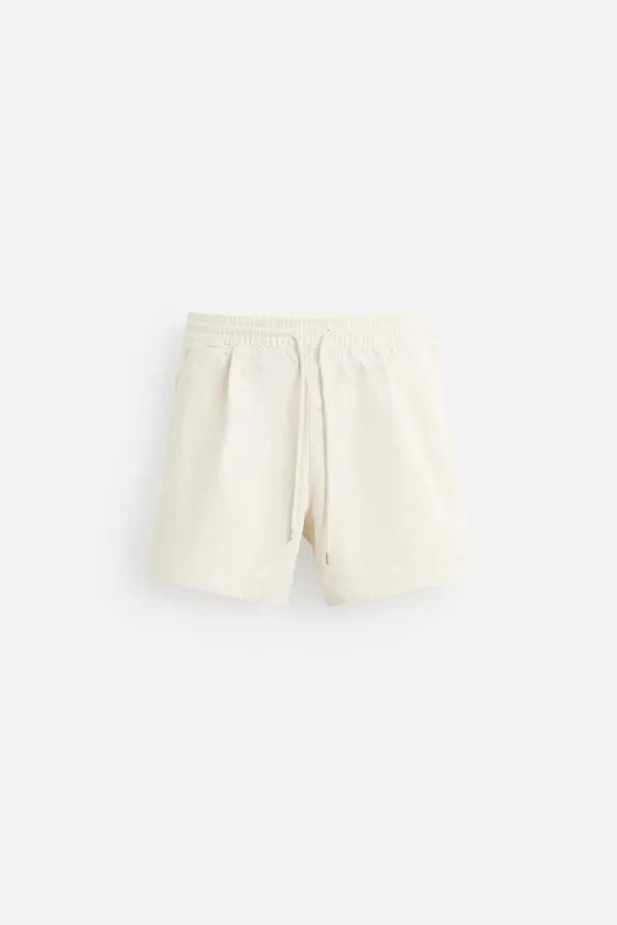 ШОРТЫ RELAXED FIT ИЗ ТКАНИ С ЭФФЕКТОМ ПОТЕРТОСТИ