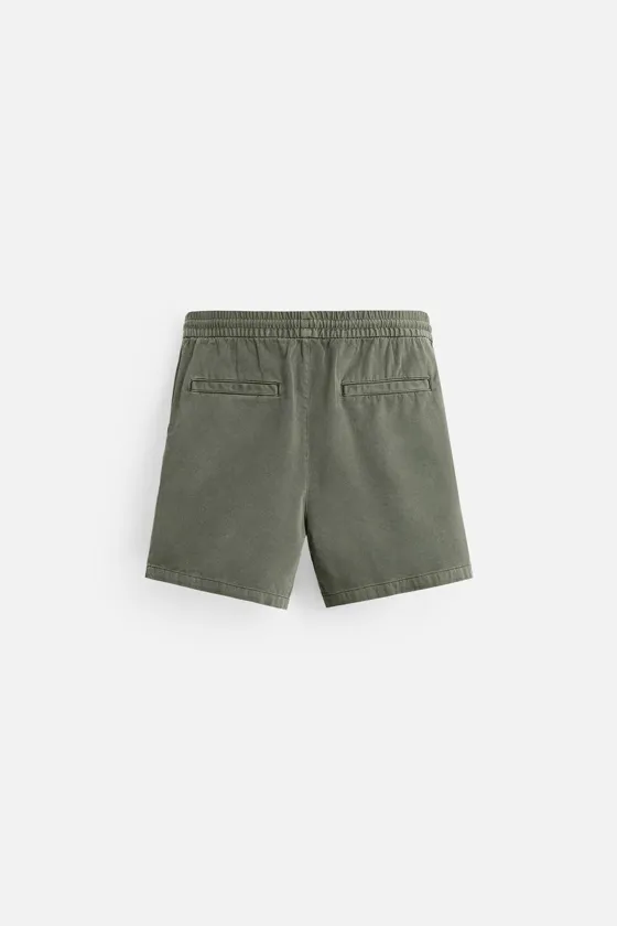ШОРТЫ RELAXED FIT ИЗ ТКАНИ С ЭФФЕКТОМ ПОТЕРТОСТИ