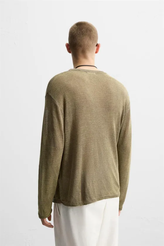 СВИТЕР RELAXED FIT ИЗ ПОЛУПРОЗРАЧНОЙ ТКАНИ