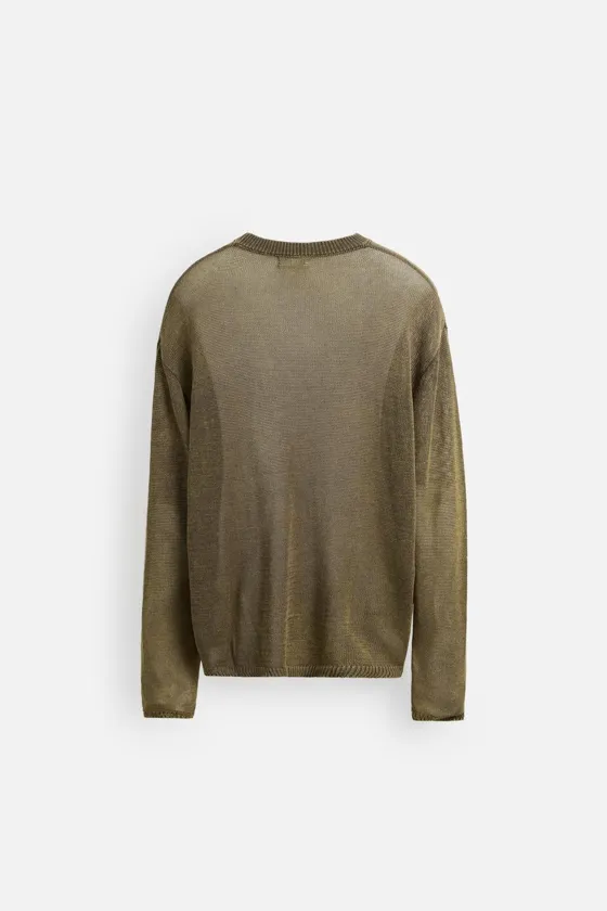 СВИТЕР RELAXED FIT ИЗ ПОЛУПРОЗРАЧНОЙ ТКАНИ