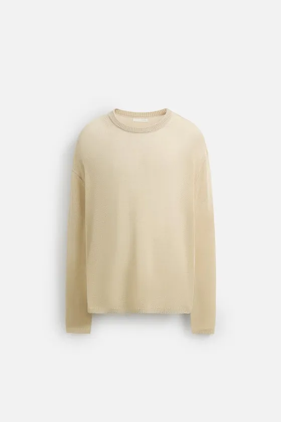 СВИТЕР RELAXED FIT ИЗ ПОЛУПРОЗРАЧНОЙ ТКАНИ
