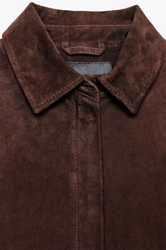КУРТКА-РУБАШКА ИЗ 100% ЗАМШИ — ZW COLLECTION, LIMITED EDITION