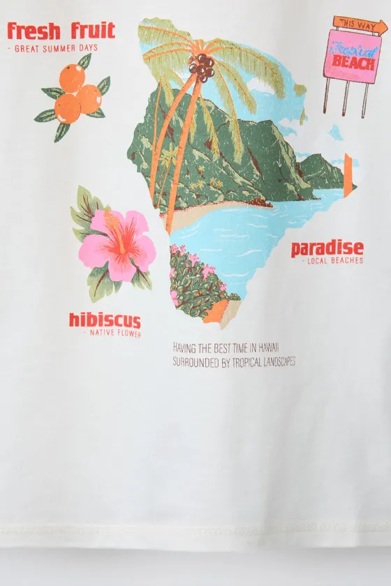 ФУТБОЛКА С ЭФФЕКТОМ ПОТЕРТОСТИ И НАДПИСЬЮ