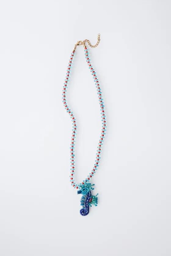 ожерелье из бисера в виде морского конька