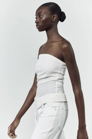 Топ бандо из рельефной ткани- Заказать в России