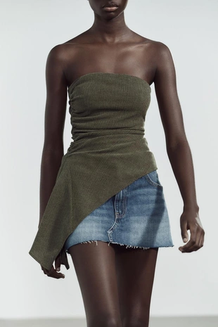 Топ бандо из рельефной ткани- Заказать в России