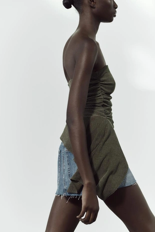 Топ бандо из рельефной ткани- Заказать в России