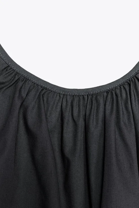 ТОП ИЗ ПОПЛИНА С ДРАПИРОВКОЙ