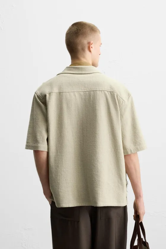 РУБАШКА RELAXED FIT ИЗ РЕЛЬЕФНОЙ ТКАНИ