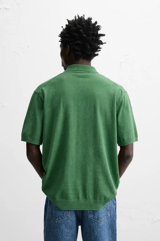 ПОЛО ИЗ ХЛОПКА С ЭФФЕКТОМ ПОТЕРТОСТИ