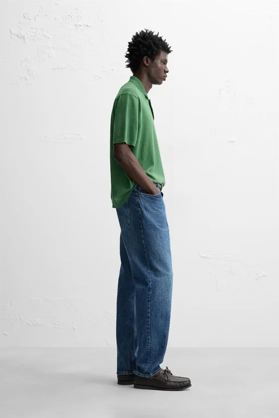 ПОЛО ИЗ ХЛОПКА С ЭФФЕКТОМ ПОТЕРТОСТИ