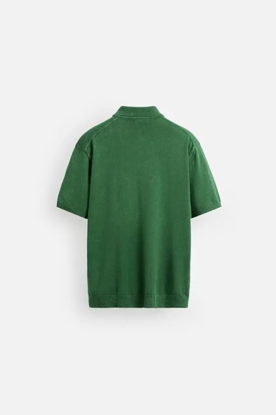 ПОЛО ИЗ ХЛОПКА С ЭФФЕКТОМ ПОТЕРТОСТИ