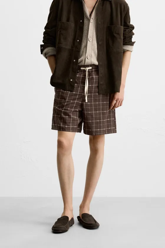 ШОРТЫ JACQUARD В КЛЕТКУ