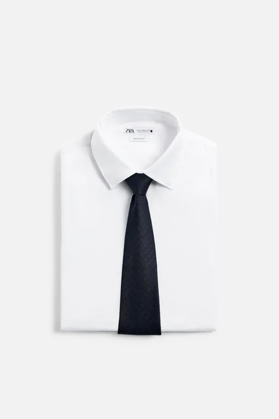 ГАЛСТУК ИЗ 100% ШЕЛКА В ГОРОШЕК