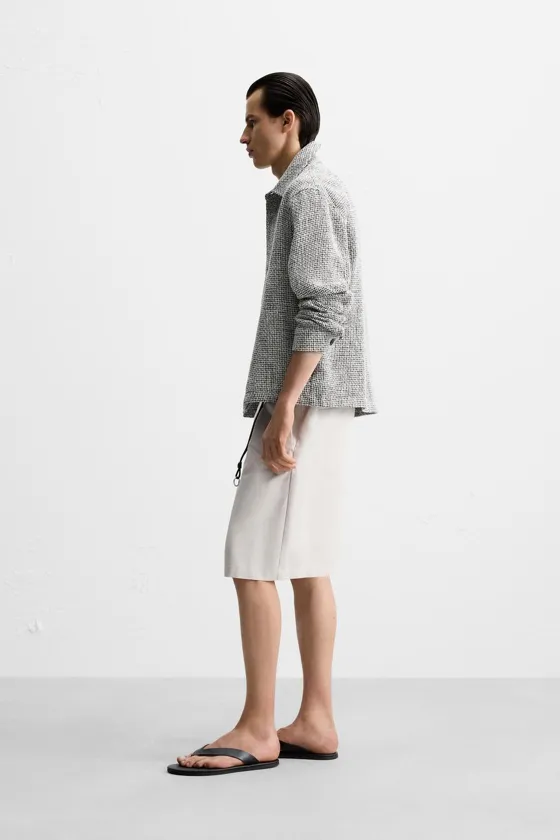 КУРТКА-РУБАШКА REGULAR FIT ИЗ РЕЛЬЕФНОЙ ТКАНИ