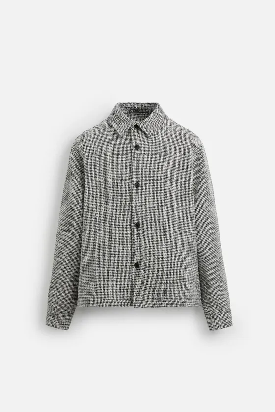 КУРТКА-РУБАШКА REGULAR FIT ИЗ РЕЛЬЕФНОЙ ТКАНИ