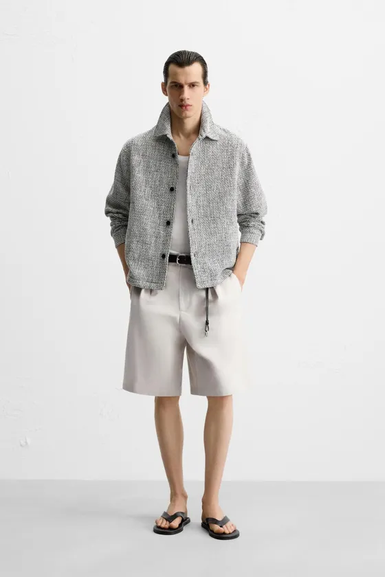 КУРТКА-РУБАШКА REGULAR FIT ИЗ РЕЛЬЕФНОЙ ТКАНИ