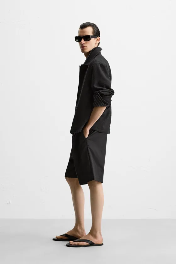 КУРТКА-РУБАШКА REGULAR FIT ИЗ РЕЛЬЕФНОЙ ТКАНИ