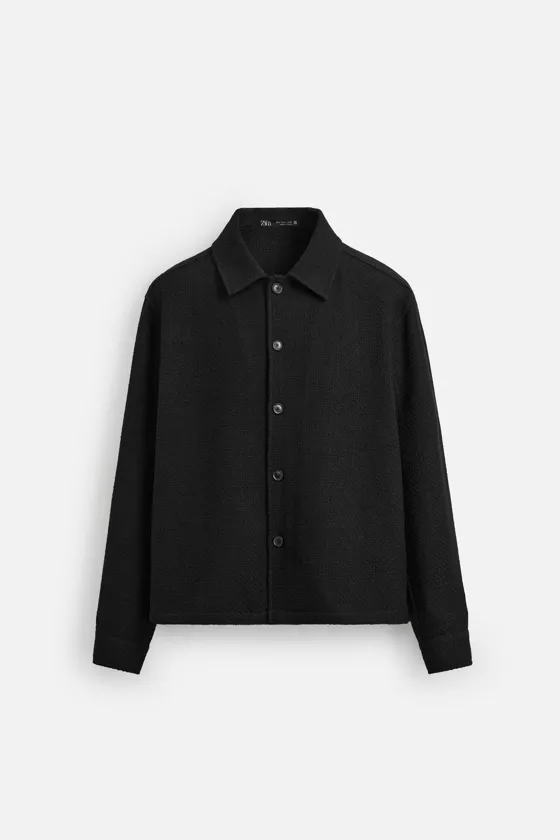 КУРТКА-РУБАШКА REGULAR FIT ИЗ РЕЛЬЕФНОЙ ТКАНИ